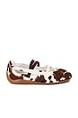view 1 of 6 Speedcat Cow Ballet Flat in Chocolate Brown & Warm White