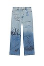 view 6 of 6 PANTALONES DE MEZCLILLA SKETCH PRINT in Blue
