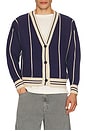 view 1 of 4 Knitted Cardigan in Blue & Beige