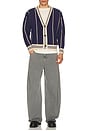view 4 of 4 Knitted Cardigan in Blue & Beige
