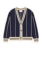 view 5 of 4 Knitted Cardigan in Blue & Beige
