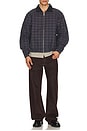view 5 of 6 Plaid Bomber Jacket in Blue