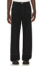 view 1 of 5 PANTALON CHARPENTIER DISTRESSED PATCH in Black
