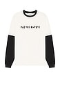 view 5 of 4 Long Sleeve Tee in Black & Vintage White