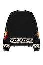view 2 of 3 Knitted Floral Paisley Sweater in Black