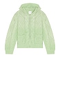 view 1 of 4 SWEAT À CAPUCHE ZIP UP CABLE KNIT in Vintage Faded Seafoam Green
