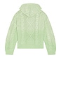 view 2 of 4 SWEAT À CAPUCHE ZIP UP CABLE KNIT in Vintage Faded Seafoam Green