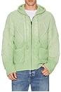 view 3 of 4 SWEAT À CAPUCHE ZIP UP CABLE KNIT in Vintage Faded Seafoam Green