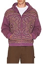 view 3 of 4 Found Motif Zip Up Hoodie in Vintage Purple