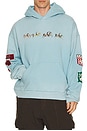 view 1 of 4 Horse Line Embroidered Hoodie in Faded Ocean Blue