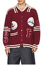 view 1 of 6 КАРДИГАН VARSITY in Deep Red