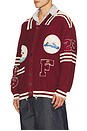 view 2 of 6 КАРДИГАН VARSITY in Deep Red