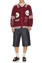 view 4 of 6 КАРДИГАН VARSITY in Deep Red