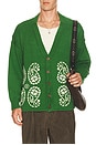 view 1 of 4 Paisley Knit Cardigan in Green