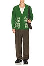 view 4 of 4 Paisley Knit Cardigan in Green