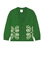 view 5 of 4 Paisley Knit Cardigan in Green