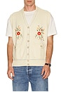 view 1 of 5 Found Floral Embroidered Knit Vest in Cream