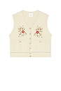 view 3 of 5 Found Floral Embroidered Knit Vest in Cream