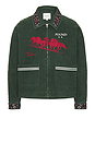 view 4 of 5 Jockey Club Embroidered Work Jacket in Vintage Forest