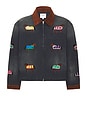 view 4 of 5 Lariat Horse Embroidered Work Jacket in Vintage Navy