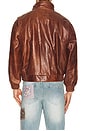 view 2 of 4 Redwood Leather Bomber Jacket in Burgundy