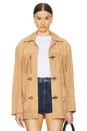 view 1 of 4 Suede Fringe Jacket in Tan