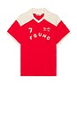 view 1 of 4 Goji Red Collar Print Jersey in Red & Cream