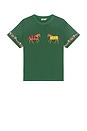 view 4 of 5 Embroidered Horse Equine Tee in Washed Forest