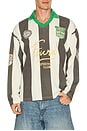 view 1 of 6 Striped Sport Long Sleeve Jersey in Faded Black & Off-white
