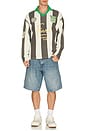 view 5 of 6 Striped Sport Long Sleeve Jersey in Faded Black & Off-white