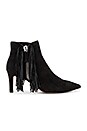 view 1 of 5 Fringe Bootie in Suede Black