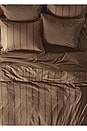 view 2 of 3 Percale Duvet Cover in Adobe Stripe
