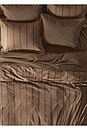 view 2 of 3 Percale Fitted Sheet in Adobe Stripe