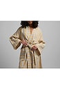 view 9 of 9 Linen Stripe Robe in Natural & Yellow
