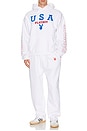 view 4 of 4 USA Hoodie in White