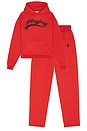 view 1 of 7 CONJUNTO DE SUDADERA CON CAPUCHA Y PANTALÓN DEPORTIVO LOGO in Red