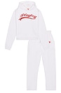 view 1 of 10 CONJUNTO DE MOLETOM COM CAPUZ LOGO in White