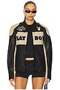 view 1 of 4 Anderson Leather Jacket in Black & Cream