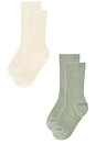 view 3 of 3 Kids Socks Set in Natural & Sage