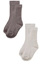 view 4 of 3 Kids Socks Set in Slate & Cloud