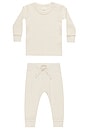 view 1 of 1 Kids Waffle Top & Pant Set in Natural