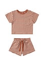 view 1 of 1 Boxy Pocket Tee & Short Set in Poppy Stripe