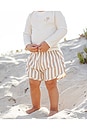 view 2 of 3 Boys Swim Short in Retro Latte Stripe