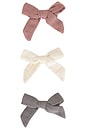 view 1 of 2 Kids Bow W Clip Set Of 3 in Mulberry