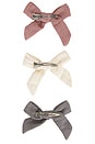 view 2 of 2 Kids Bow W Clip Set Of 3 in Mulberry