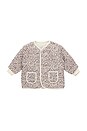 view 1 of 3 Kids Quilted V Neck Button Jacket in Mauve Ditsy
