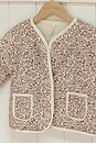 view 3 of 3 Kids Quilted V Neck Button Jacket in Mauve Ditsy