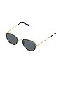 view 2 of 2 Big Time Sunglasses in Black & Gold