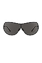 view 1 of 2 X Guizio Balance Shield Sunglasses in Matte Black & Smoke