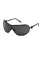 view 2 of 2 X Guizio Balance Shield Sunglasses in Matte Black & Smoke